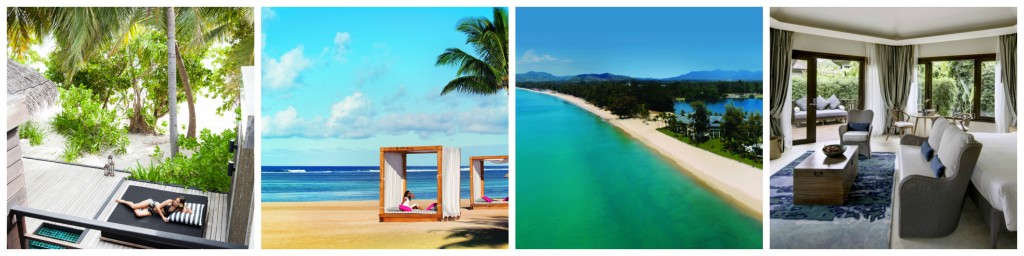 Fly with Emirates and enjoy an upgrade with Outrigger in (l to r) Maldives, Mauritius, Phuket and Koh Samui 