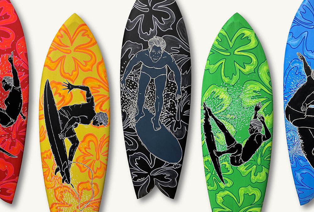 Eduardo Bolioli Surfboard Art Exhibit ‘Golden Dreams’  Drops-In at Outrigger Waikiki Beach Resort