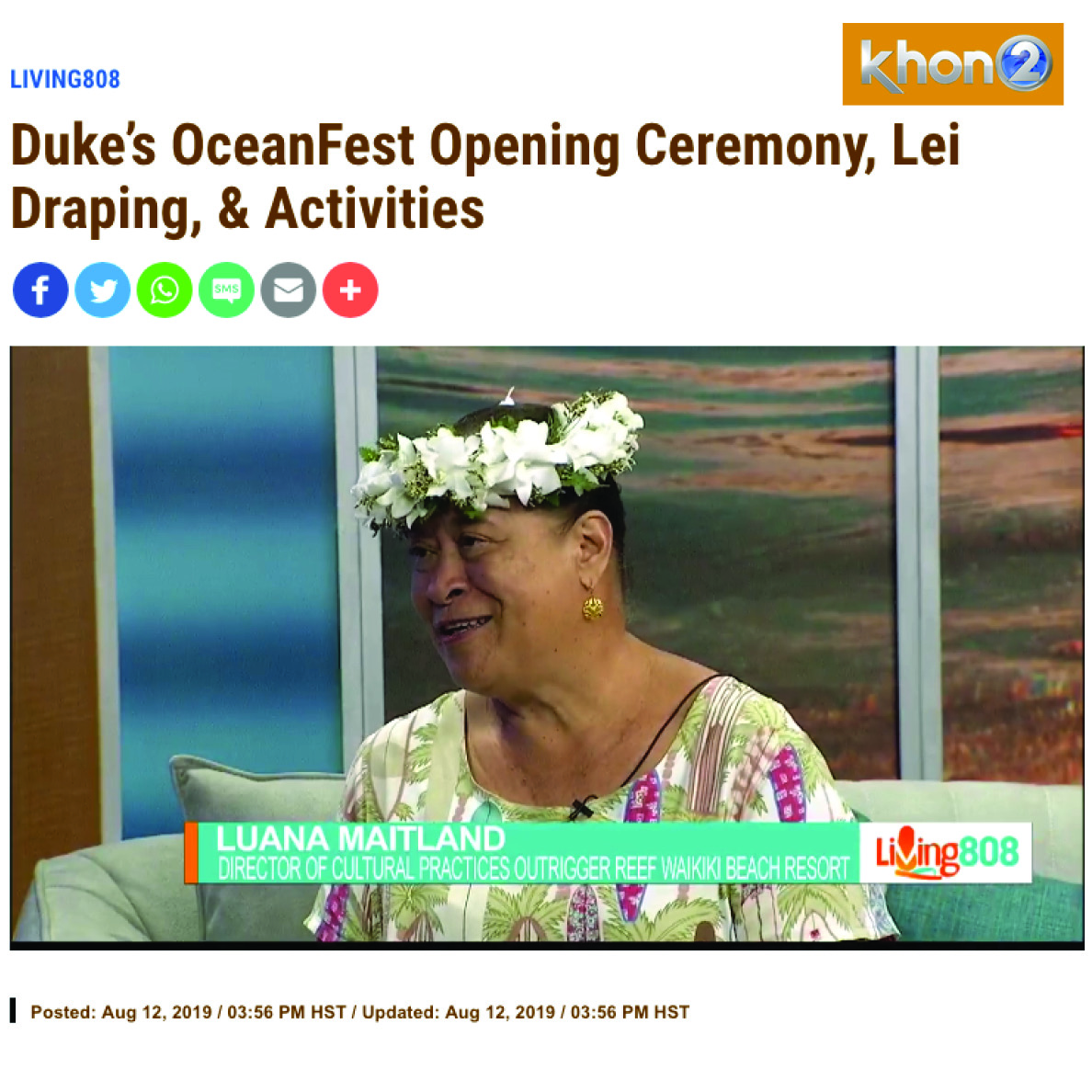 Duke’s OceanFest Opening Ceremony, Lei Draping, & Activities