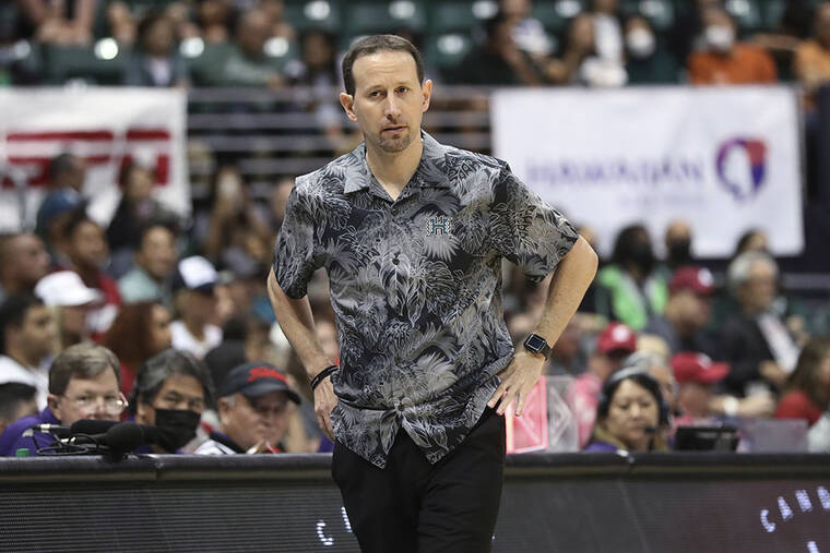 ASSOCIATED PRESS Hawaii coach Eran Ganot watches during a game in 2022.