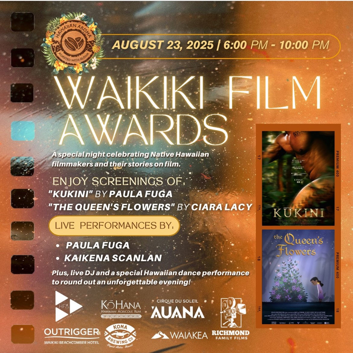 OUTRIGGER Waikiki Beachcomber to Co-Host Inaugural Waikīkī Film Awards Honoring Local Filmmakers Ciara Lacy & Paula Fuga