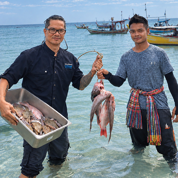 Iron Chef Thailand Champion, Chef Satya Beeknoo, Cooks by the Catch at OUTRIGGER Phi Phi Island Resort