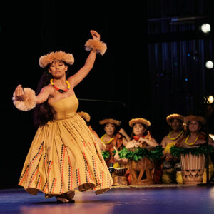Makalapua Kahula and Isaac Kazuyuki Kauahikaua Woodward in 34th Annual Hula O Nā Keiki Competition